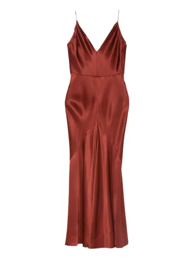 Gabriela Hearst Brigita Dress In Burgundy