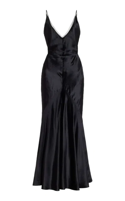 Gabriela Hearst Brigita Dress In Black Silk Velvet