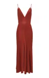 Gabriela Hearst Brigita Dress In Burnt Sienna Double Satin In Red