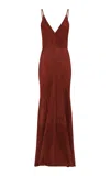 Gabriela Hearst Brigita Dress In Burnt Sienna Double Satin In Brown