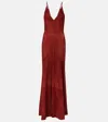 Gabriela Hearst Brigita Suede Maxi Dress In Red