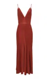 Gabriela Hearst Brigita V-neck Silk Maxi Dress In Brown