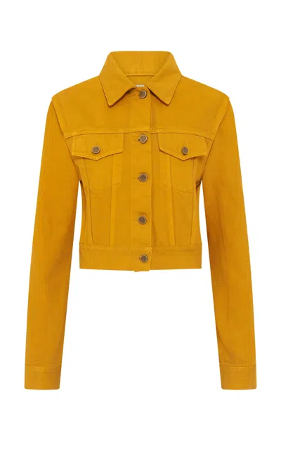 Gabriela Hearst Bronte Buttoned Denim Jacket In Yellow
