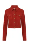 Gabriela Hearst Bronte Jacket In Antelope Orange Recycled Cotton Denim In Red