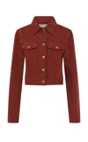 Gabriela Hearst Bronte Jacket In Antelope Orange Recycled Cotton Denim In Brown