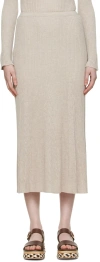Gabriela Hearst Brown Silk Midi Skirt In Oal Oatmeal