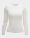 Gabriela Hearst Browning Cashmere Ribbed Top In White