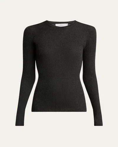 Gabriela Hearst Browning Cashmere-silk Crewneck Sweater In Gray