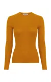 Gabriela Hearst Browning Knit Cashmere-silk Top In Yellow