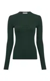 Gabriela Hearst Browning Knit Silk-cashmere Top In Green