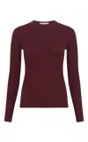 Gabriela Hearst Browning Ribbed Cashmere And Silk-blend Top In Bordeaux