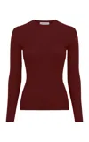 Gabriela Hearst Browning Knit Sweater In Burnt Sienna Cashmere Silk In Burgundy