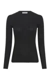 Gabriela Hearst Browning Knit Sweater In Charcoal Cashmere Silk In Gray