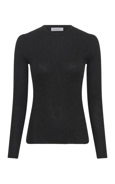 Gabriela Hearst Browning Knit Sweater In Charcoal Cashmere Silk In Gray