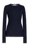 GABRIELA HEARST BROWNING KNIT SWEATER IN DARK NAVY CASHMERE SILK