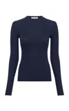 Gabriela Hearst Browning Knit Sweater In Electric Navy Cashmere Silk In Blue