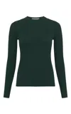 Gabriela Hearst Browning Knit Sweater In English Green Cashmere Silk In Black