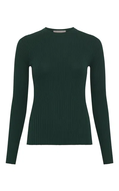 Gabriela Hearst Browning Knit Sweater In English Green Cashmere Silk