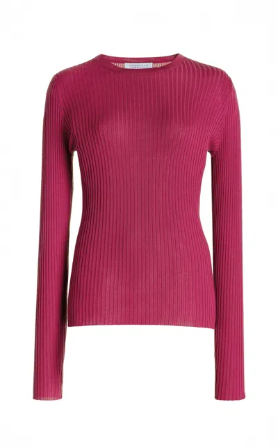Gabriela Hearst Browning Knit Sweater In Fuchsia Cashmere Silk In Pink