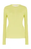 GABRIELA HEARST BROWNING KNIT SWEATER IN LIME ADAMITE CASHMERE SILK