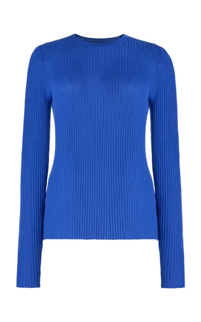 Gabriela Hearst Browning Knit Sweater In Sapphire Cashmere Silk