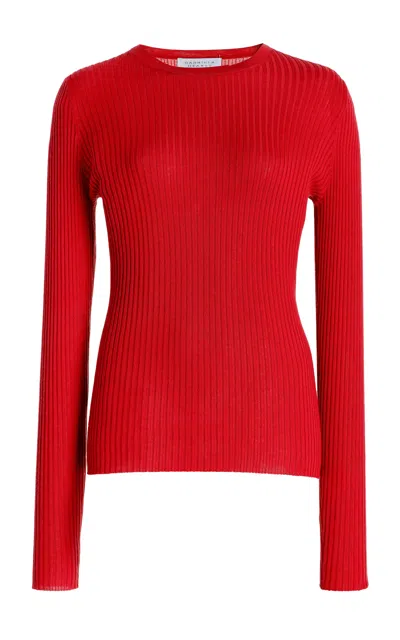 Gabriela Hearst Browning Knit Sweater In Scarlet Red Cashmere Silk