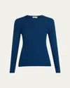 Gabriela Hearst Browning Long-sleeve Cashmere-silk Top In Blue