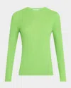 Gabriela Hearst Browning Long-sleeve Cashmere-silk Top In Green