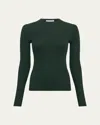 Gabriela Hearst Browning Rib Knit Cashmere-silk Crewneck Sweater In Green