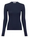 Gabriela Hearst Browning Ribbed-knit T-shirt In Blue