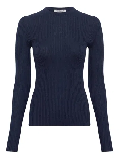 Gabriela Hearst Browning Ribbed-knit T-shirt In Blue