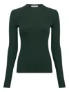 Gabriela Hearst Browning Rib Knit Cashmere-silk Crewneck Sweater In Green