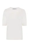 Gabriela Hearst Brunner Knit T-shirt In Ivory Cashmere Silk In Ivory