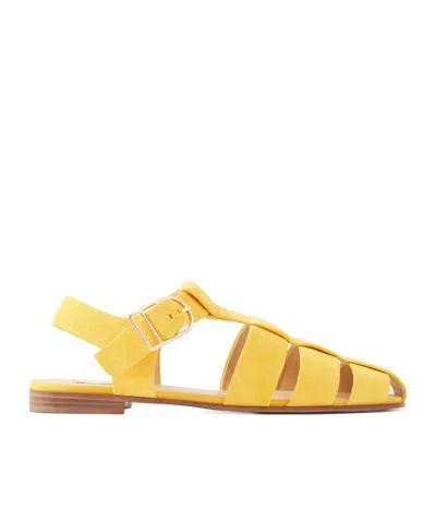Gabriela Hearst Buckle Flat Sandals In Yellow
