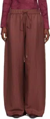 Gabriela Hearst Burgundy Gelos Wide-leg Trousers In Brown