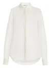 Gabriela Hearst Horus Sheer Shirt In Ivory Silk Organza In Neutral