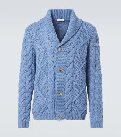 Gabriela Hearst Cable-knit Cashmere Cardigan In Blue