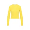 Gabriela Hearst Kaia Long-sleeved Ribbed Top In Gold