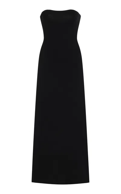 Gabriela Hearst Calderon Strapless Wool-cashmere Midi Dress In Black