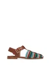 Gabriela Hearst Calla Sandal In Multicolor Leather Crochet In Multicolor