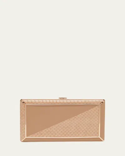 Gabriela Hearst Callas Leather & Snakeskin Clutch Bag In Brown