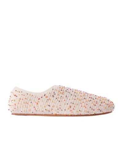 Gabriela Hearst Callie Beaded Crocheted Ballet Flats In Ivory