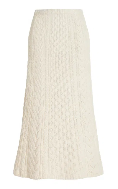 GABRIELA HEARST CALLUM KNIT SKIRT IN IVORY CASHMERE