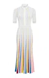 Gabriela Hearst Calypso Pinstripe Knit Midi Dress In Ivory Multi Merino Wool In Ivory