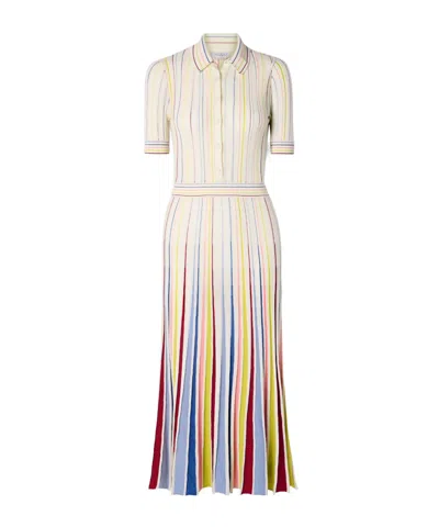 Gabriela Hearst Calypso Ribbed Striped Merino Wool Midi Dress In Multi