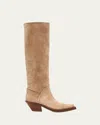 Gabriela Hearst Camero Knee-high Cowboy Boot In Sand Suede In Sand