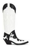 Gabriela Hearst Capitana Two-tone Glossed And Smooth-leather Knee Boots In Pearlized White & Black