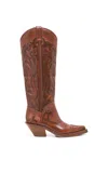 Gabriela Hearst Capitana Tall Bicolor Leather Cowboy Boots In Cognac