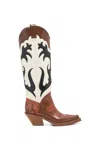 Gabriela Hearst Capitana Cowboy Boot In Cognac Multi Leather In Cognac Multi