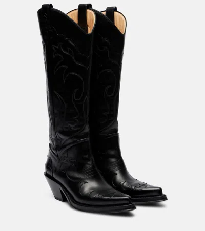 Gabriela Hearst Capitana Leather Cowboy Boots In Black